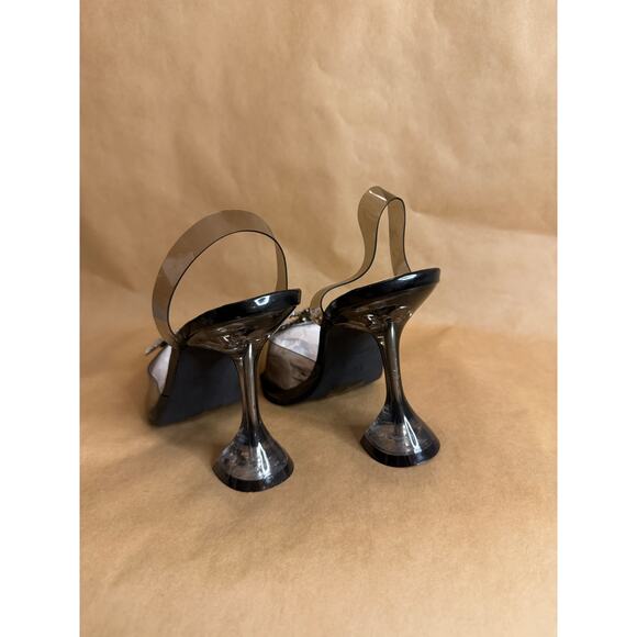 NWB Catherine Malandrino Jamie Smoke Clear Slingback Rhinestone Pumps - 7.5 - Picture 3 of 7